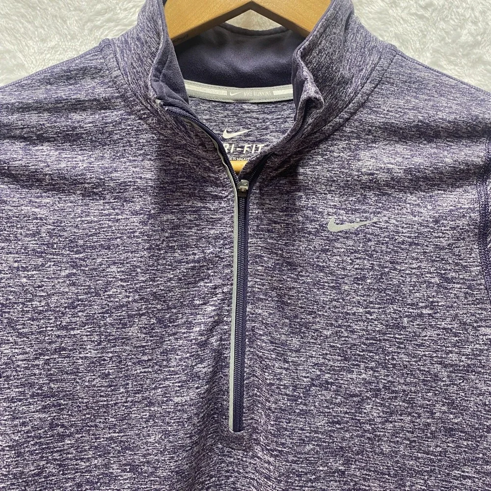 Nike Dri-Fit Element 1/4 Zip Running Top Womens XS Purple Pullover 686963-551